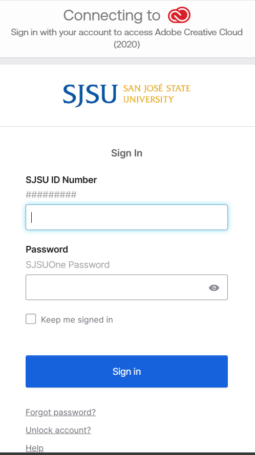 Sign In to SJSU Account