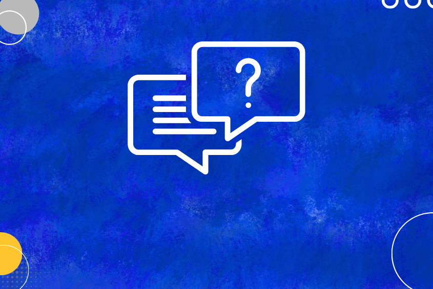 Icon graphic of a question an answer bubble